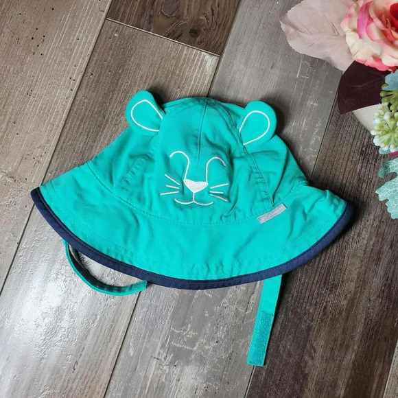 Columbia Youth Toddler O/S Kitty Cat Animal Ears Sun Hat Green EUC - Picture 3 of 14